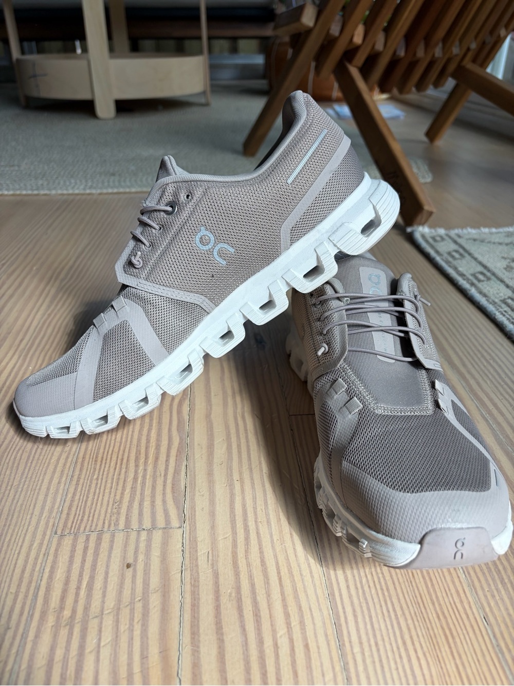 On Running Men's Sneakers in Taupe and White